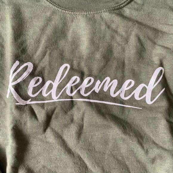 Redeemed Crewneck Military Green Small - Picture 2 of 5